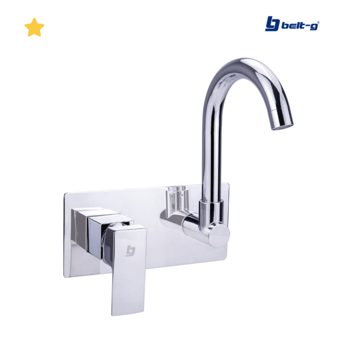 Grifería para Ducha de Pared Belt-G Monomando Square Cisne Cromada