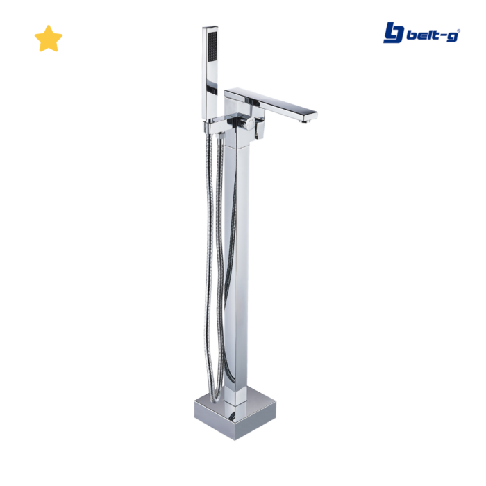 Grifería para Bañera Pie Belt-G Square Monomando Cromado