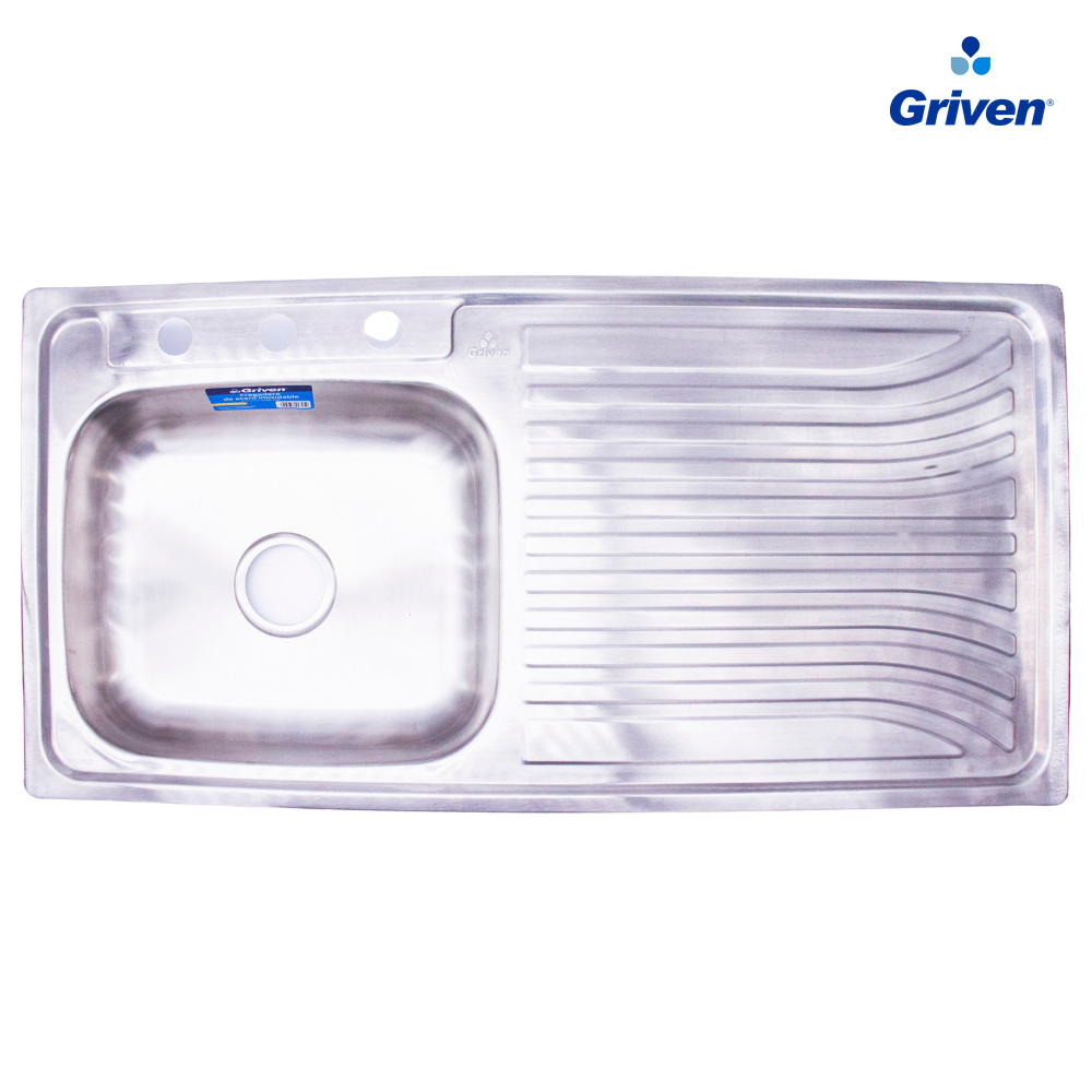 Fregadero Griven en Acero Inoxidable de 1 Poceta y 1 Escurridor