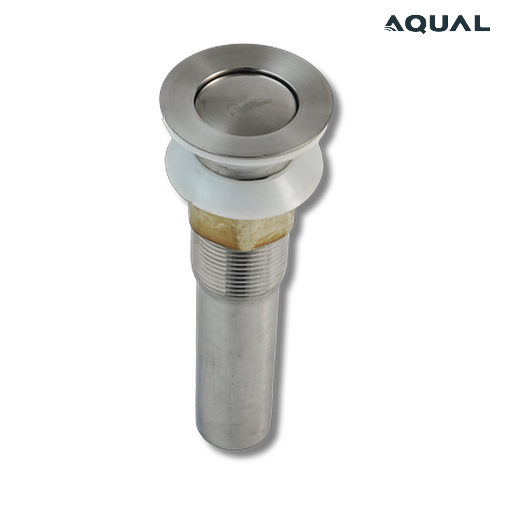 Desagüe de lavamanos metálico Con rebose Satinado Push button