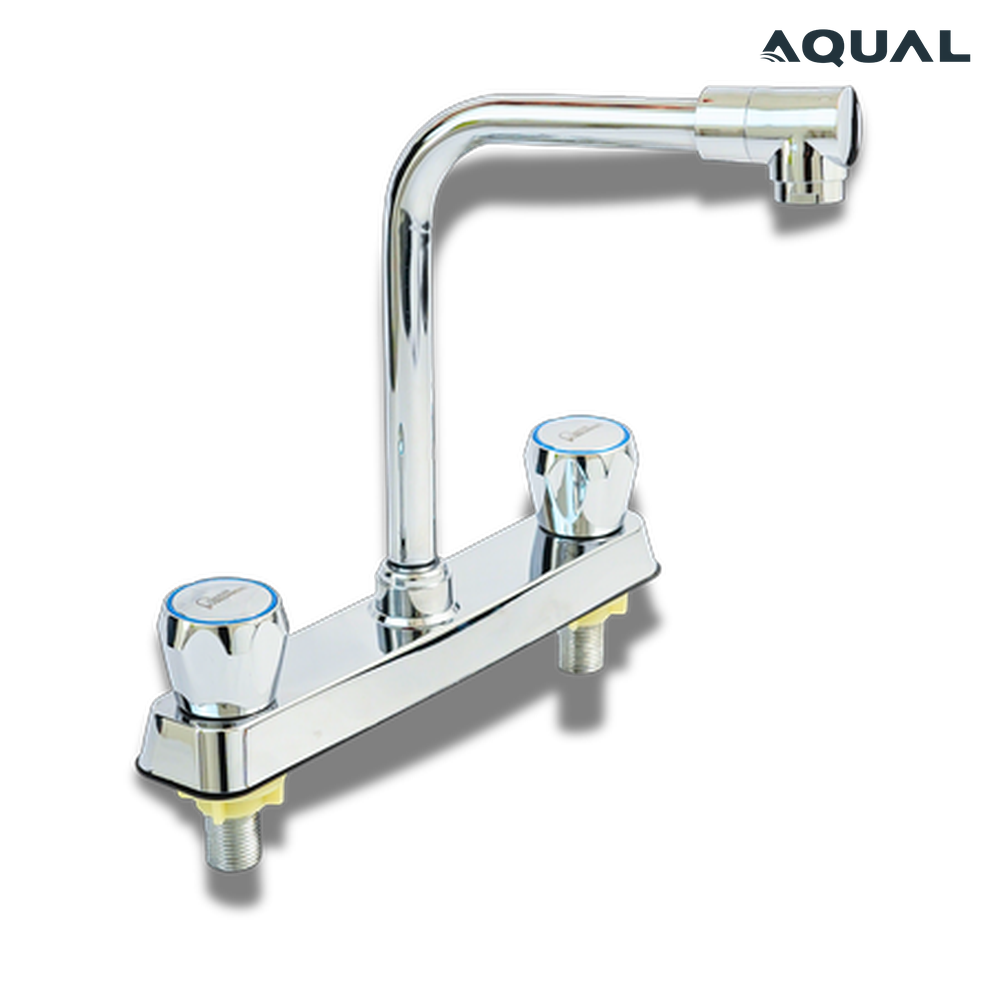 Grifería de fregadero ¼ " Cromada Cuello de cisne Agua fría