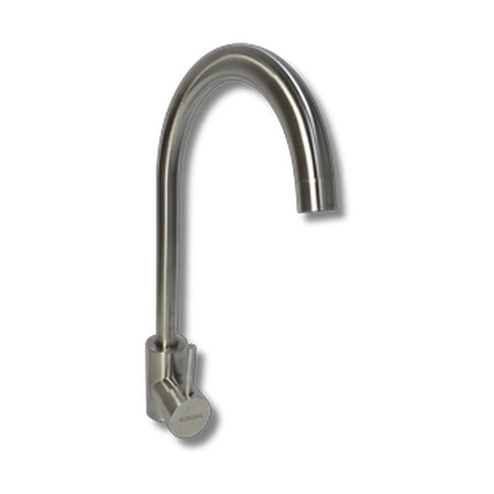 Grifería de fregadero cuello de cisne cromada