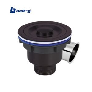 DESAGUE FREGADERO ACERO INOX. CON CANASTA Y TAPA BLACK Belt-G
