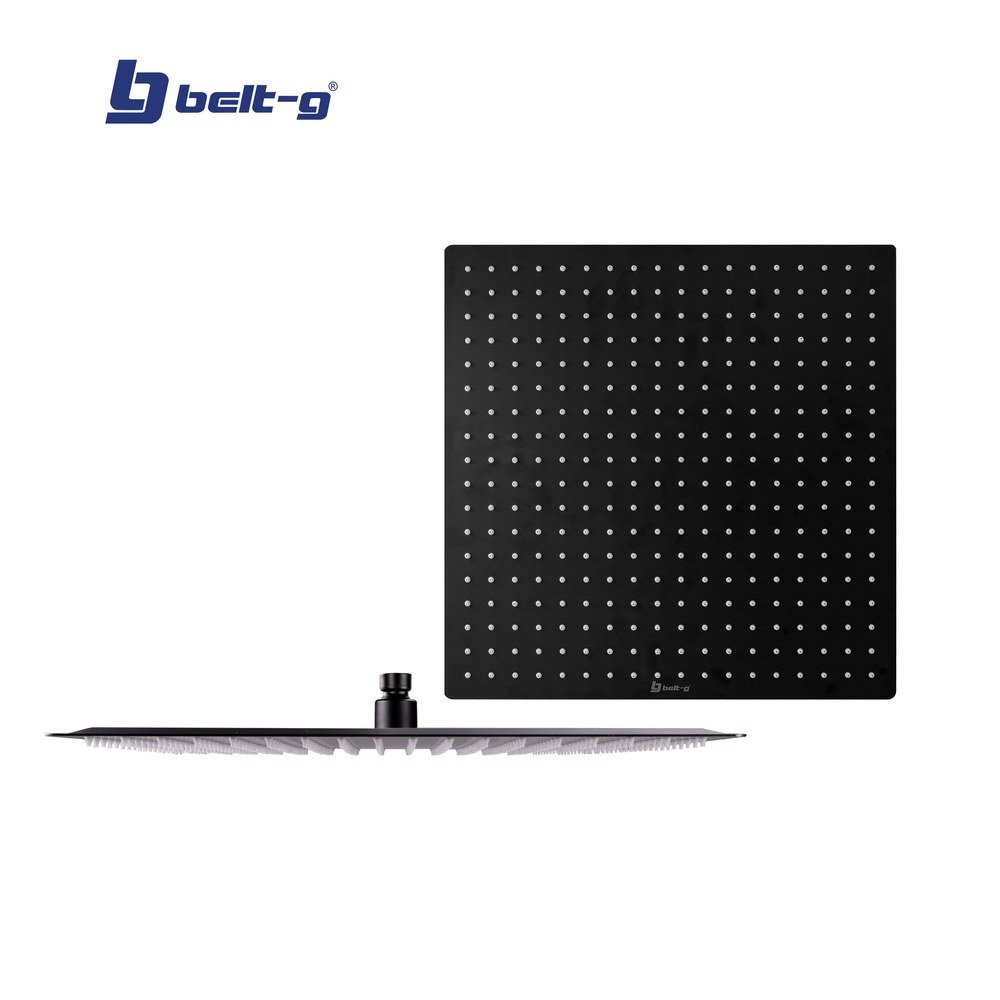 Belt-G Regadera Anticalcárea 16" Ultra Plana Cuadrada Black