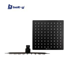 REGADERA ANTICALCAREA 8" ULTRA PLANA CUADRADA BLACK Belt-G
