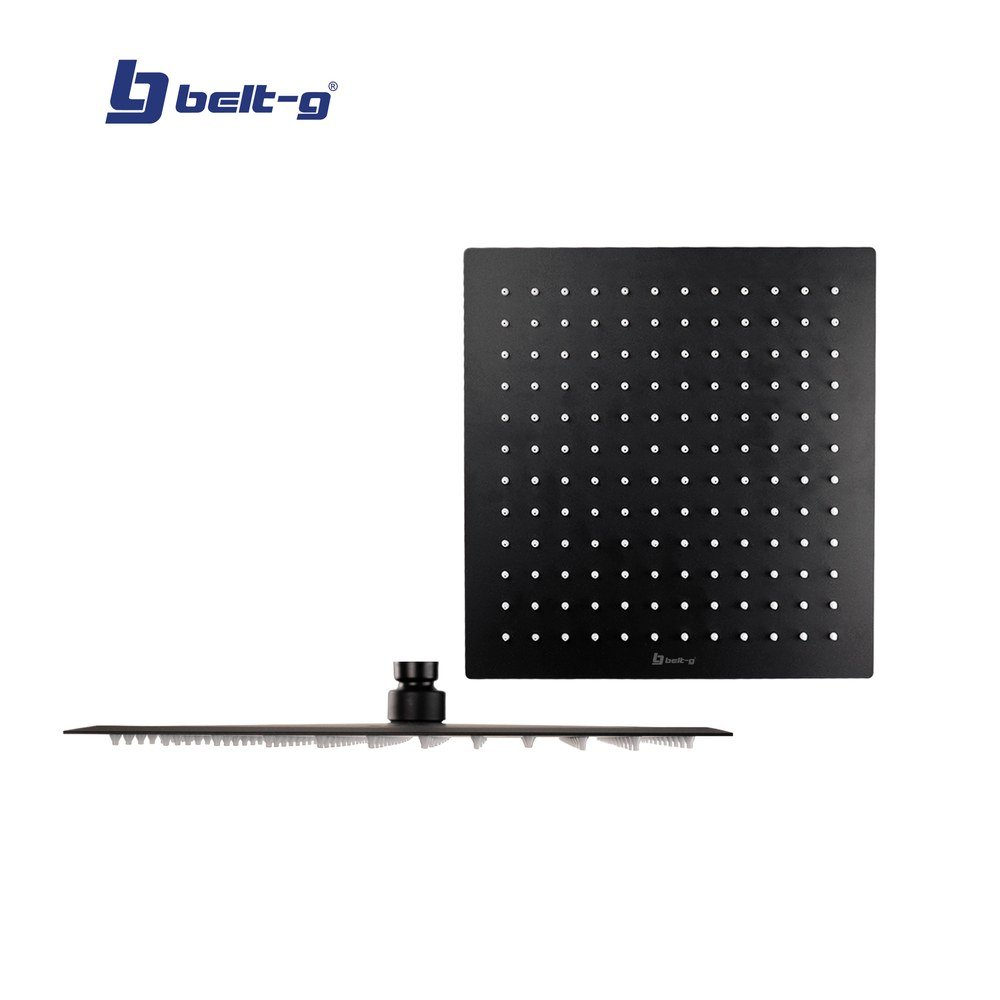 Belt-G Regadera Anticalcárea 12" Ultra Plana Cuadrada Black