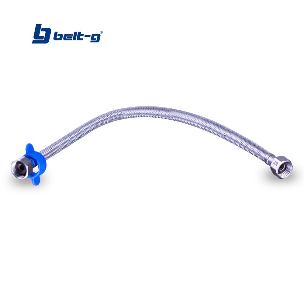 CANILLA FLEXIBLE 1/2 X 1/2 X 60cm MALLA DE ACERO Belt-G