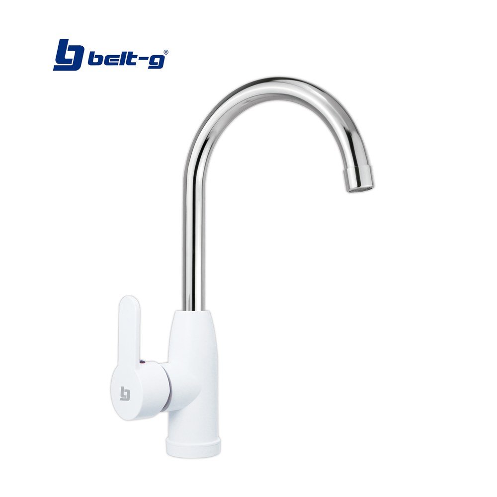 GRIFO FREGADERO MONOMANDO JOY PICO CISNE WHITE ABS Plus Belt-G