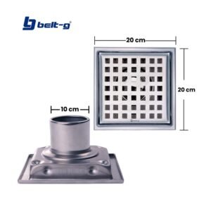 REJILLA ACERO INOX. ANTICUCARACHA 20cm PARA TUBO 4" CUADRADA Belt-G