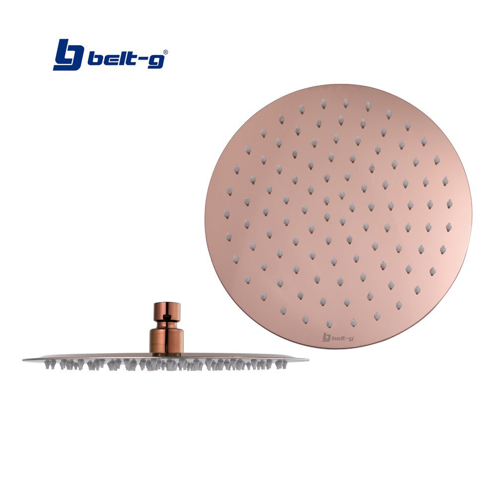 Belt-G Regadera Anticalcárea 10" Ultra Plana Redonda Rose Gold