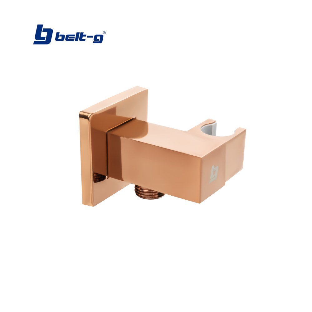 Belt-G Toma de Agua Cuadrada con Soporte Rose Gold