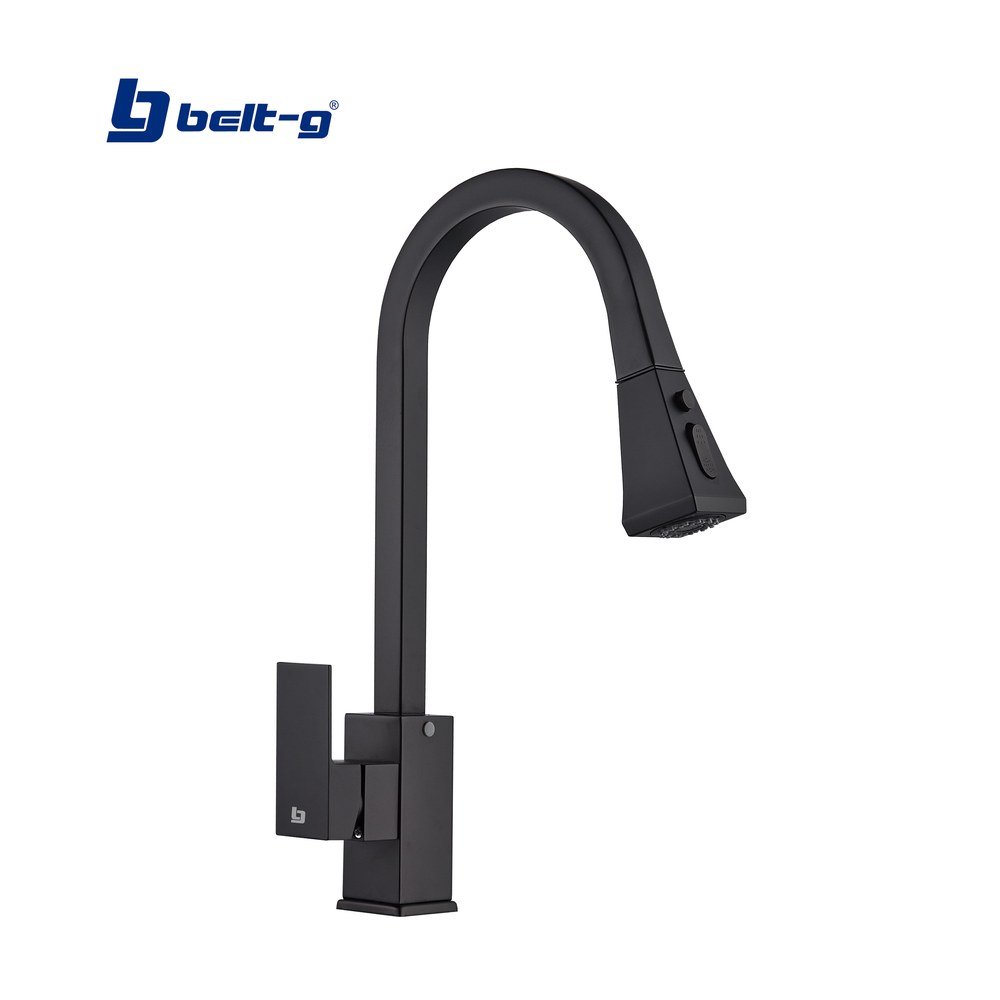 Belt-G Grifo Fregadero Monomando Square Extensible Black