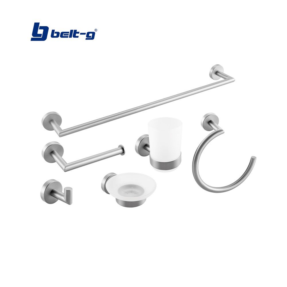 Belt-G Accesorios para Baño 6 Pzas. Mod. 204 Brushed