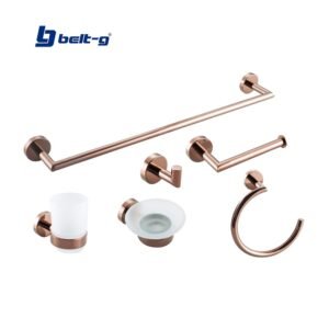 ACCESORIOS PARA BAÑO 6 Pzas. Mod. 204 ROSE GOLD Belt-G