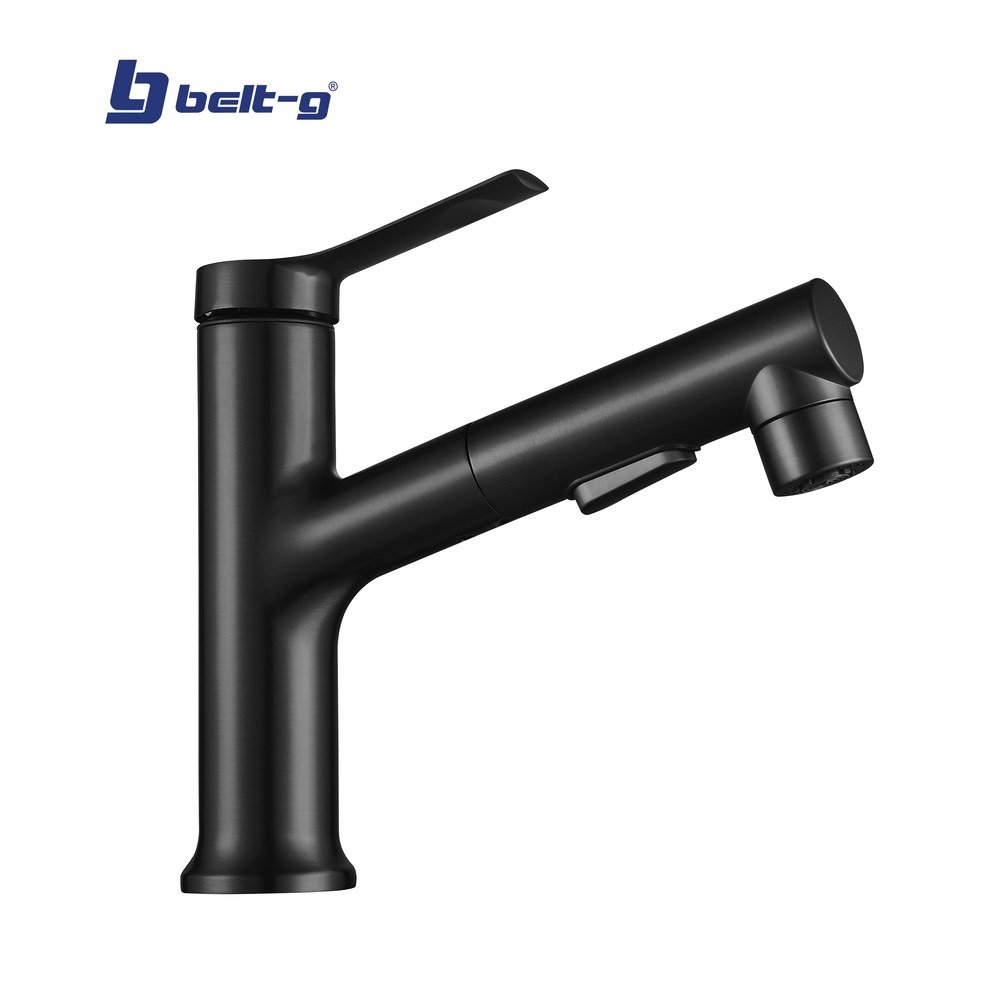 GRIFO LAVAMANOS MONOMANDO EXTENSIBLE RITA BLACK Belt-G