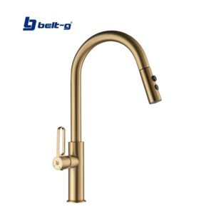 GRIFO FREGADERO MONOMANDO PRESTIGE EXTENSIBLE GOLDEN BRUSH Belt-G