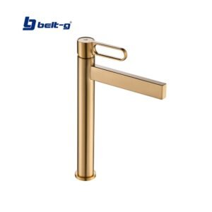 GRIFO LAVAMANOS MONOMANDO PRESTIGE GOLDEN BRUSH (ALTO) Belt-G