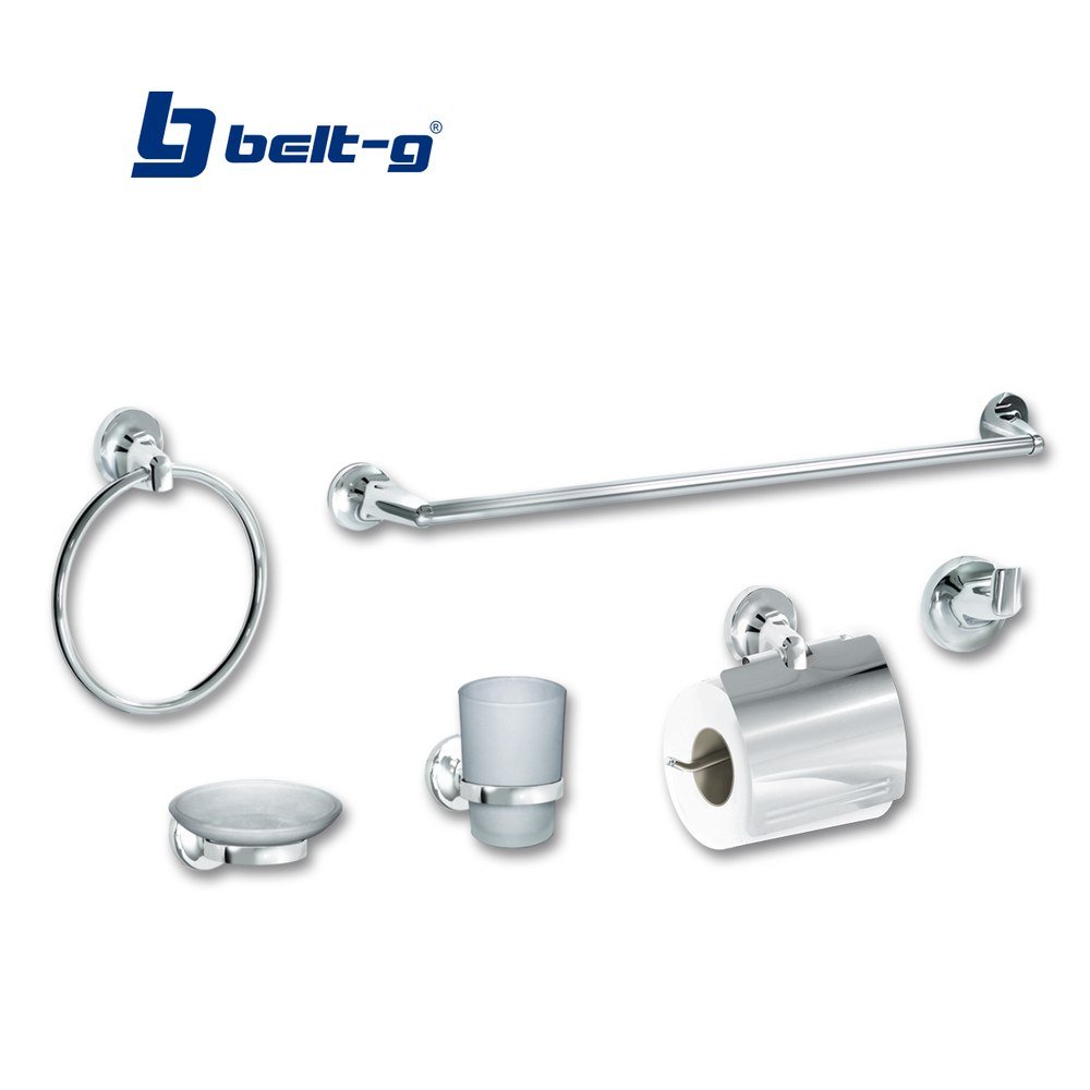 Belt-G Accesorios para Baño 6 Pzas. Mod. 104 Cromo