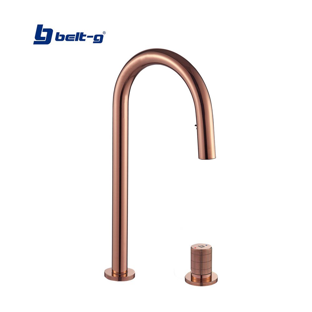 GRIFO MONOMANDO 2 PIEZAS SLOTT EXTENSIBLE ROSE GOLD Belt-G
