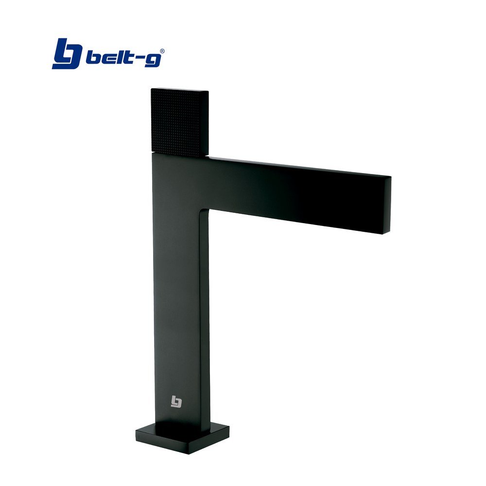 GRIFO LAVAMANOS MONOMANDO PIATTO (ALTO) BLACK Belt-G
