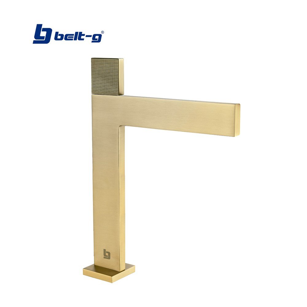 GRIFO LAVAMANOS MONOMANDO PIATTO (ALTO) GOLDEN BRUSH Belt-G