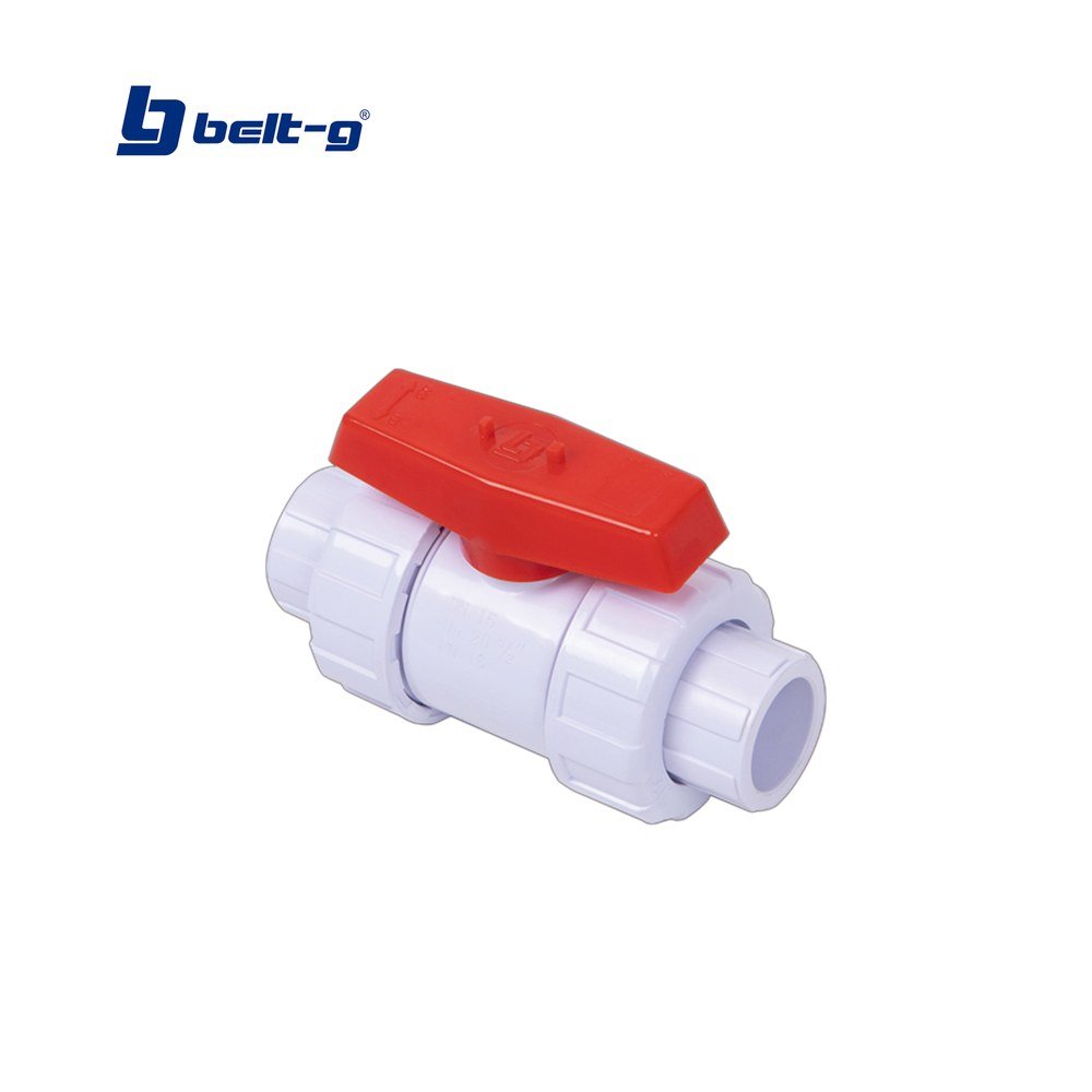 LLAVE DE BOLA PVC DOBLE UNION PARA SOLDAR 1/2" Belt-G