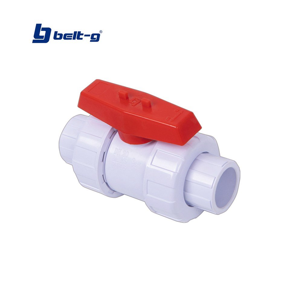 LLAVE DE BOLA PVC DOBLE UNION PARA SOLDAR 3/4 Belt-G