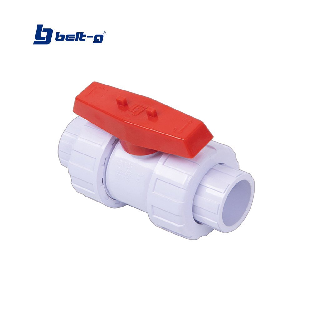 Belt-G Llave de Bola PVC Doble Unión para Soldar 1"