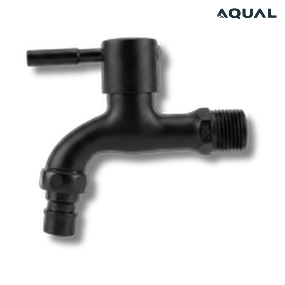 Llave de chorro negra macho ½ para manguera