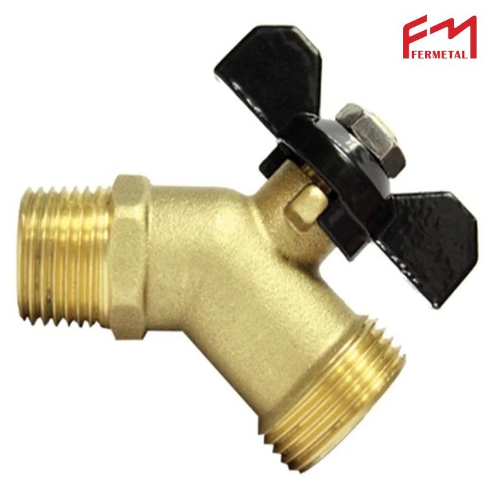 Llave de bola corta para manguera 1/2" manilla mariposa
