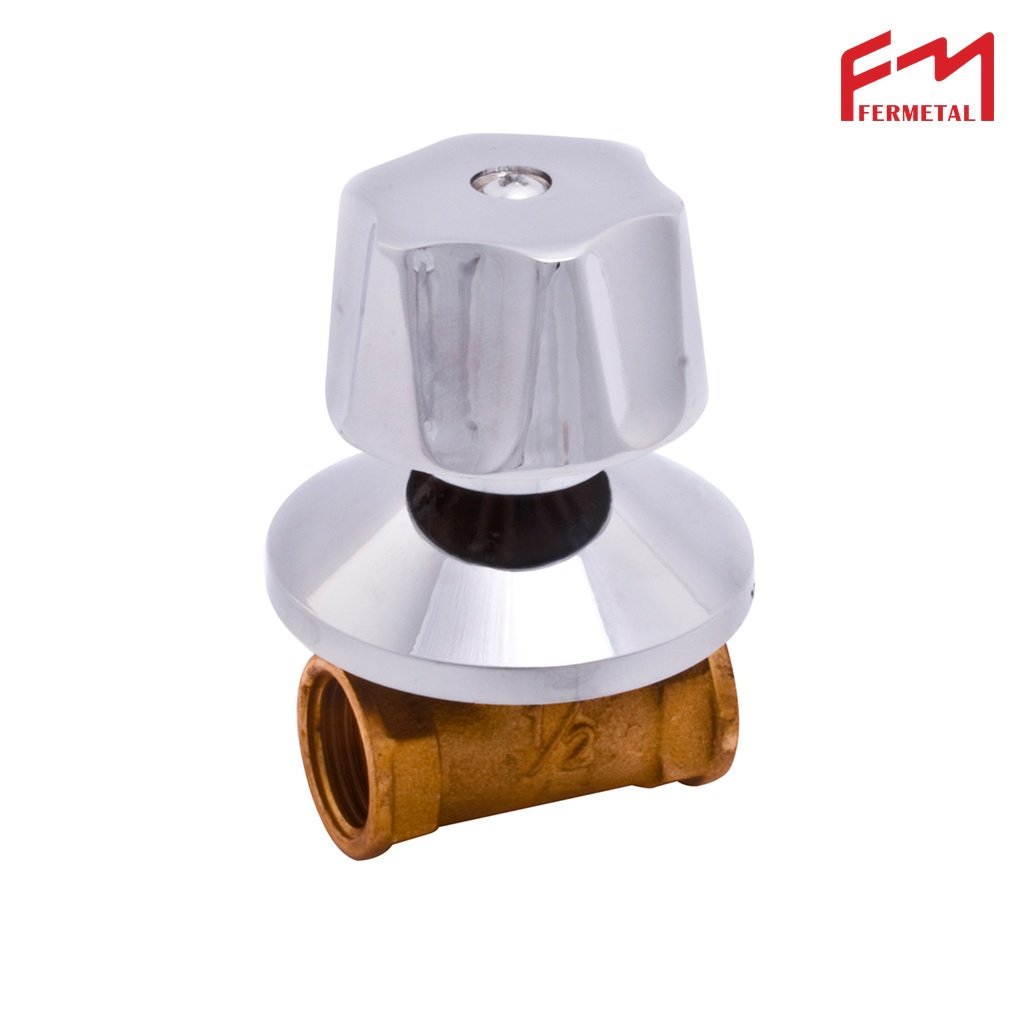 Llave para ducha individual 1/2" manilla metálica