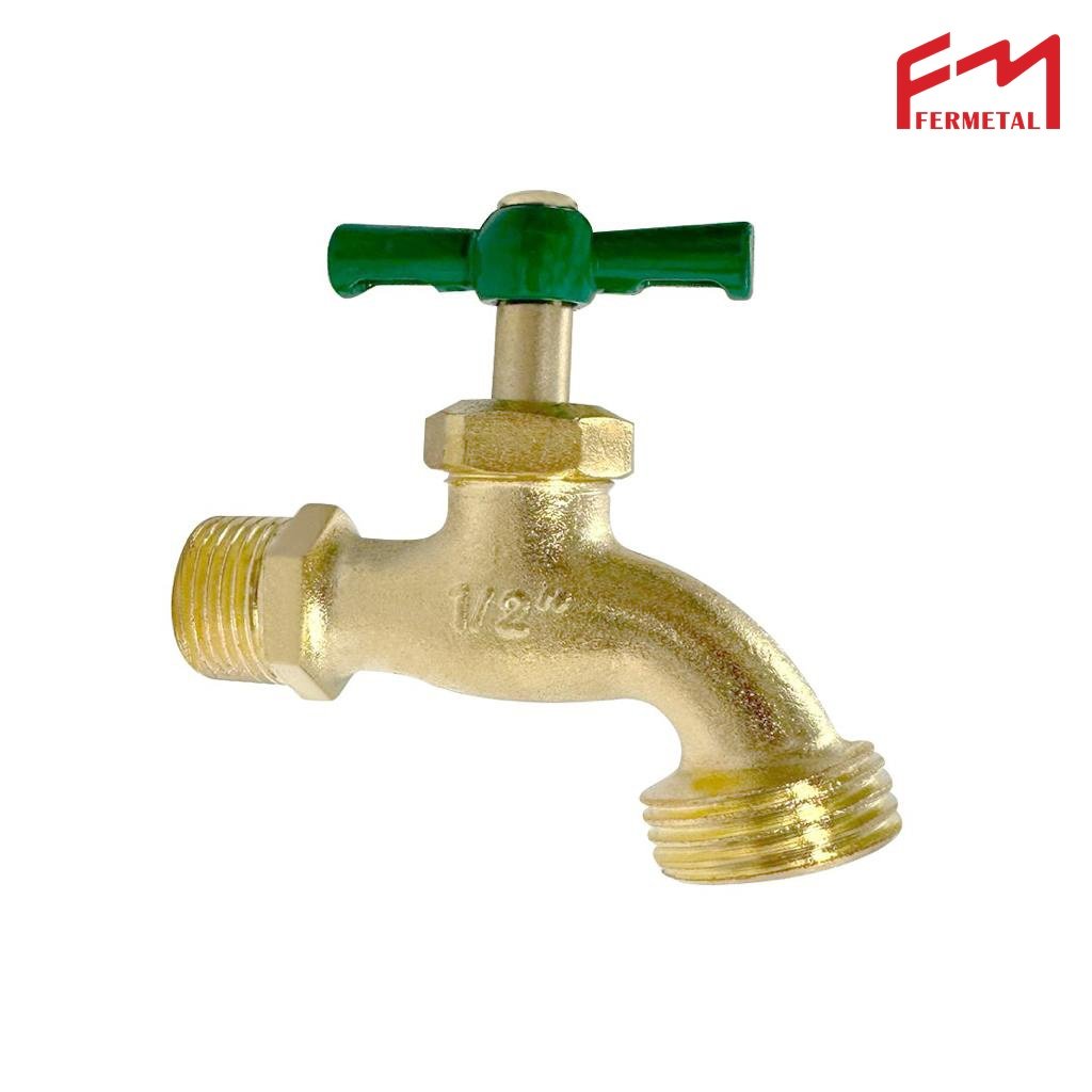 Llave para manguera 1/2" metálica color bronce Jappy