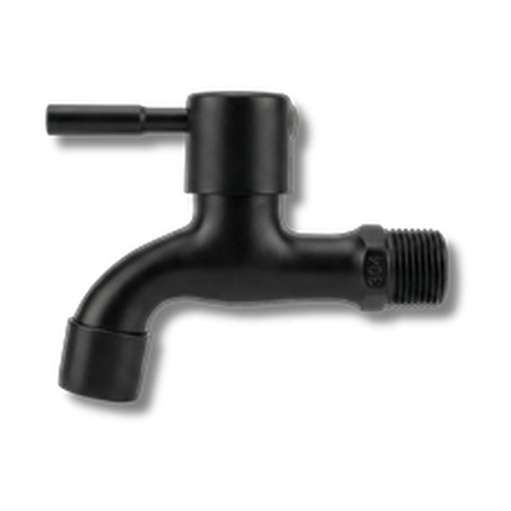 Llave de chorro negra macho ½