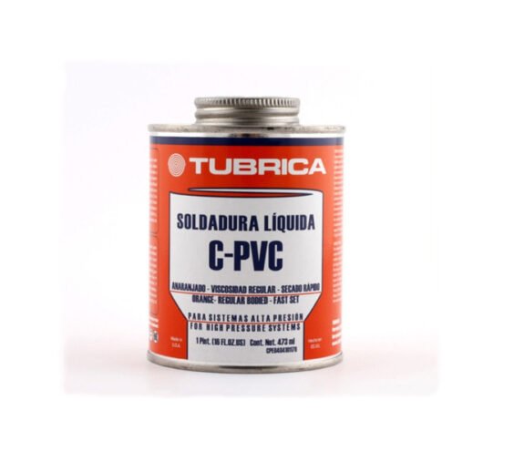 Pega PVC Tubrica Agua Caliente Anaranjada