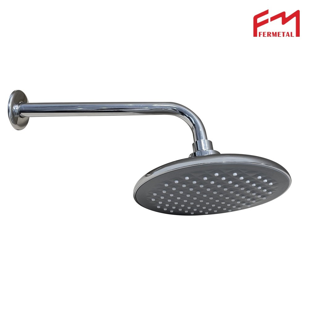 Regadera redonda cromada 6" con brazo