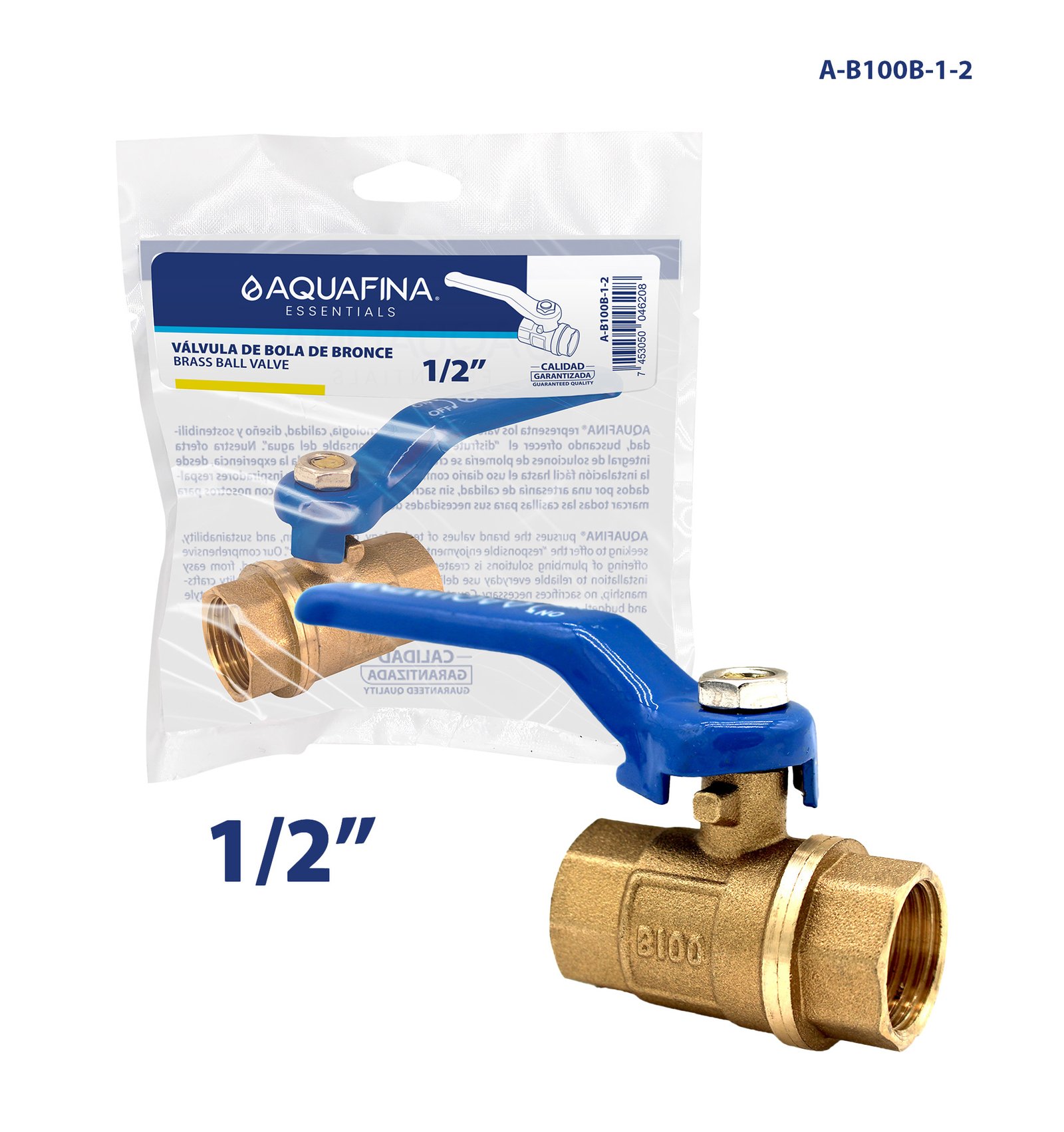 Válvula de Bola de Bronce 1/2" Aquafina