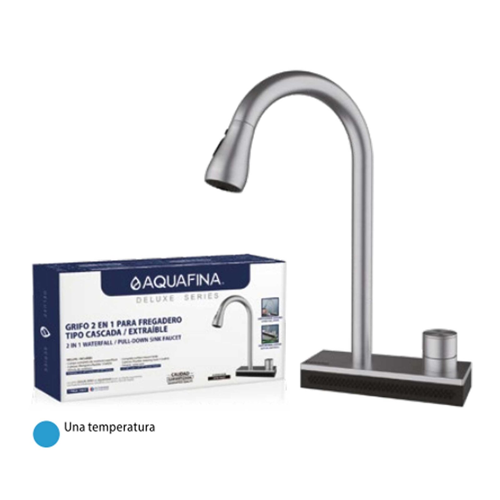 Deluxe Grifo para Fregadero Tipo Cascada Extraíble Aquafina