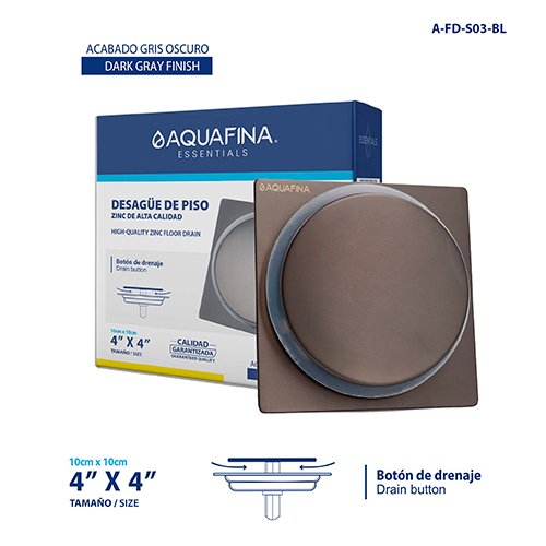 Desagüe para Piso Acero Inoxidable Acabado Gris Aquafina
