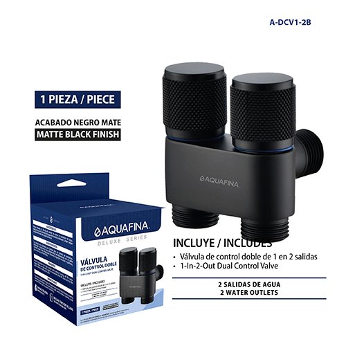 Llave de Arresto Doble - Acabado Negro Mate Aquafina