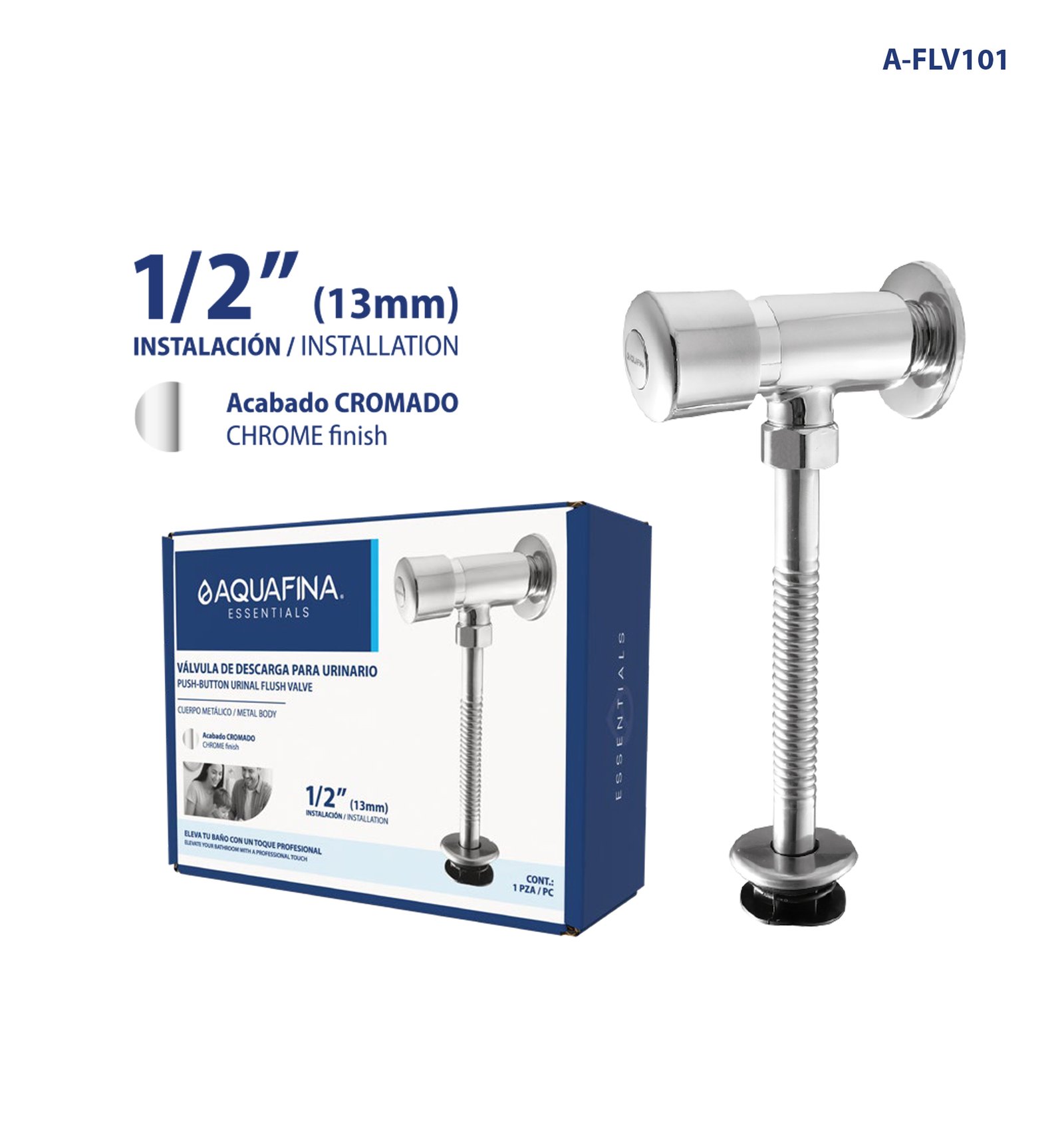 Válvula Descarga Urinario Push Botton Aquafina