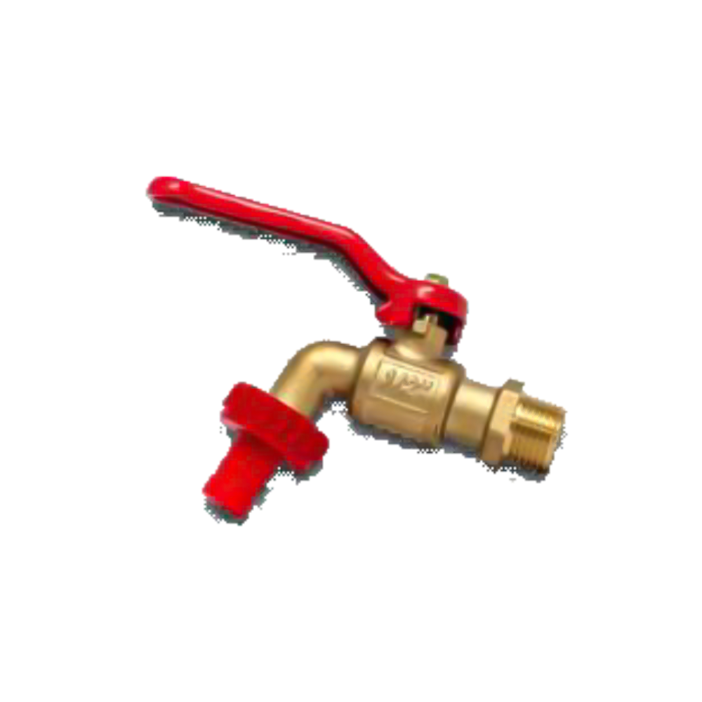 Llave de Chorro Bronce 1/2 Paso Rapido C/pico Plástico