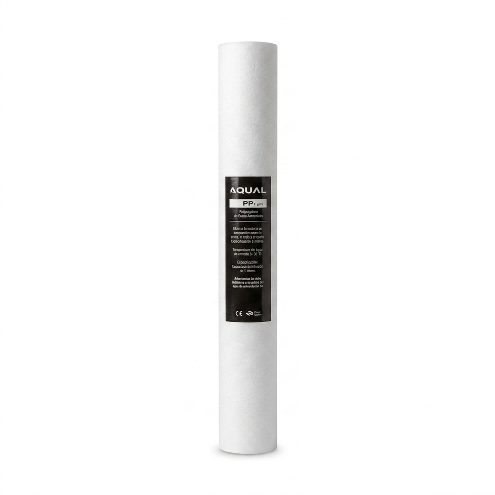 Aqual Cartucho para Filtro de Agua de Sedimento de PP de 20 x 2.5" 1 micrón