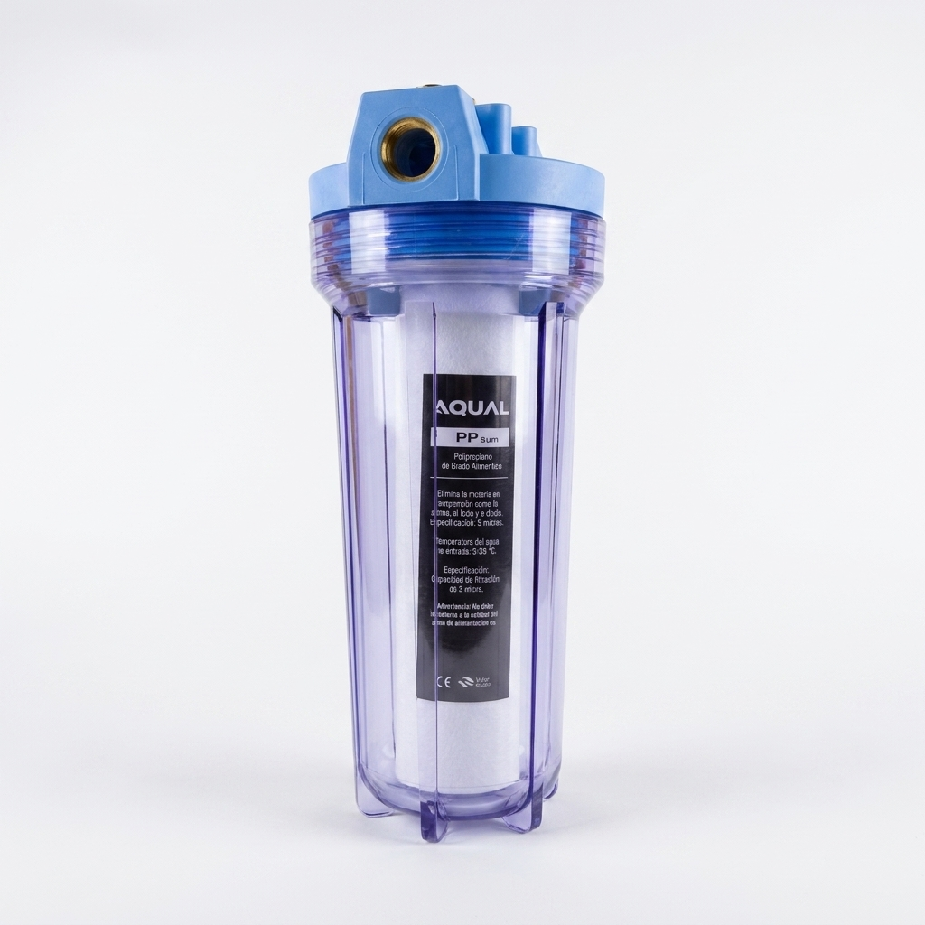 Aqual Filtro de agua 1 etapa 1/2¨ con cartuchos celulosas
