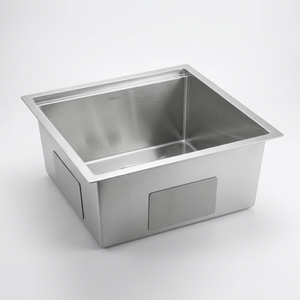Aqual Fregadero bajo tope una tina satinado A/I304 53 x 53 x 25,4 cm