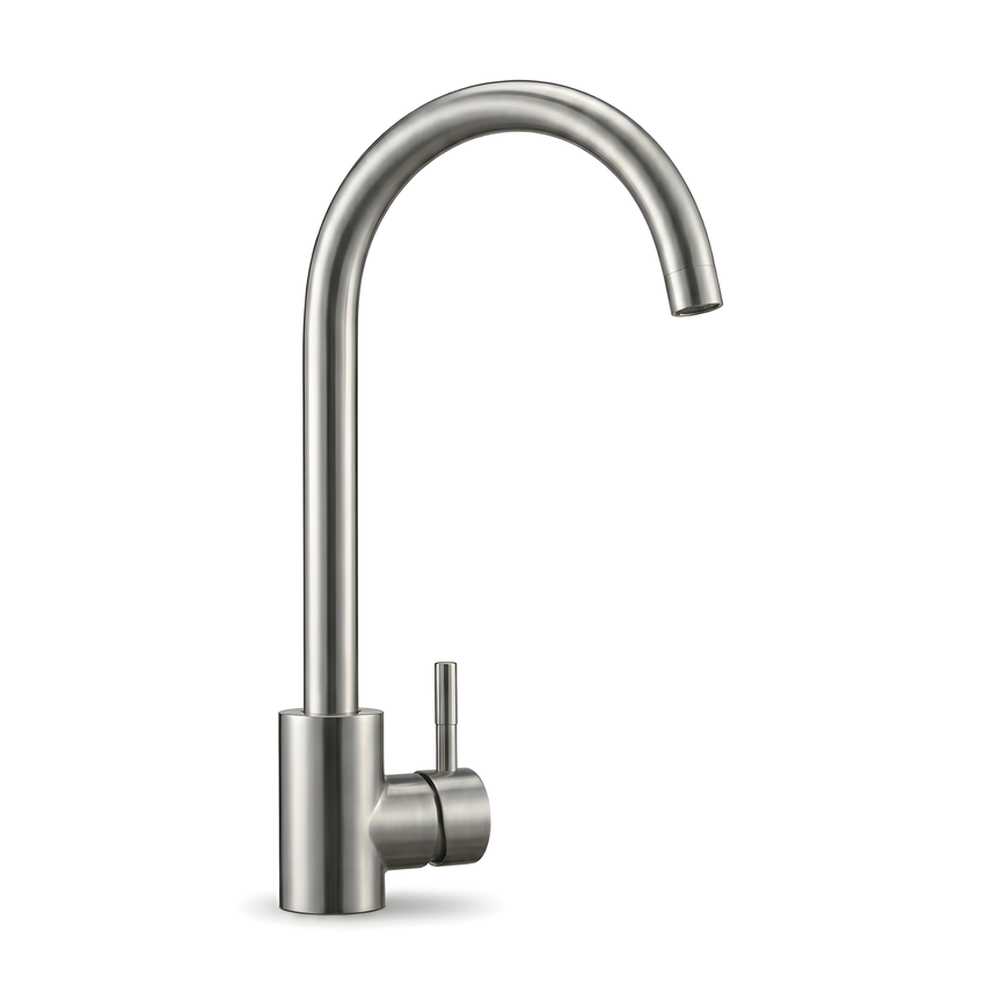 Aqual Grifería de fregadero cuello de cisne cromada