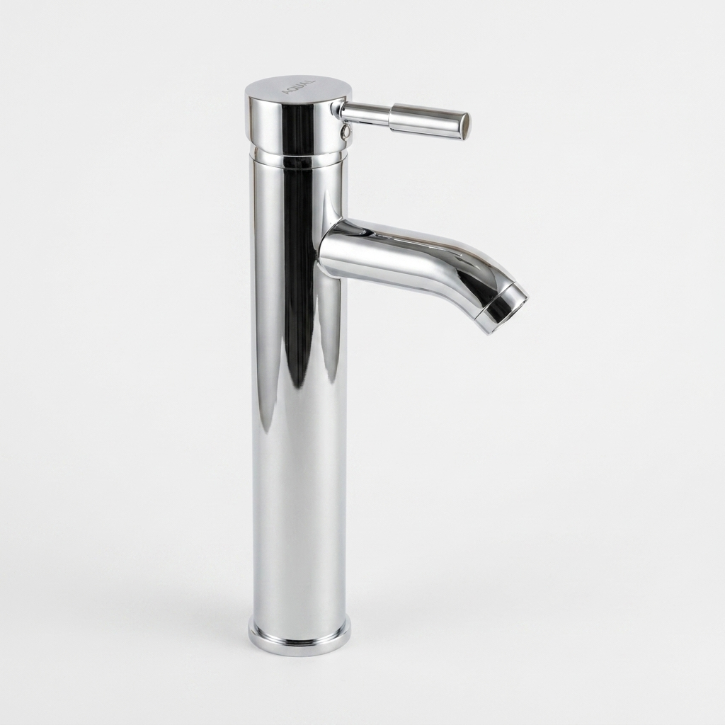 Aqual Grifería de Lavamanos Cromada Monomando Alta 30 cm