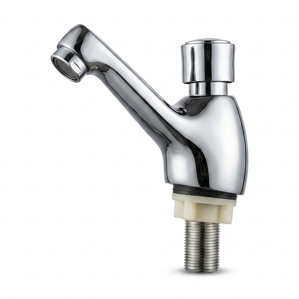 Aqual Grifería de lavamanos Cromada Individual Push button ½ ”