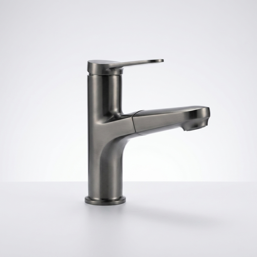 Aqual Grifería de lavamanos Monomando Gris plomo Pico extensible