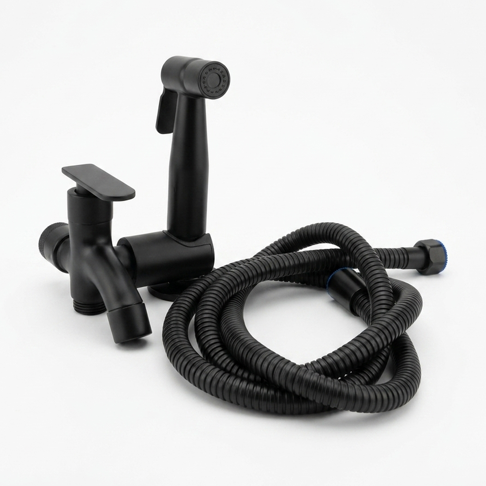 Aqual Kit de llave de chorro y Ducha teléfono Negra