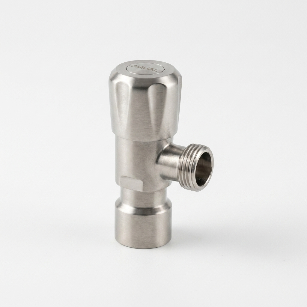 Aqual Llave de arresto de ½" cromada hembra-macho metal satinada